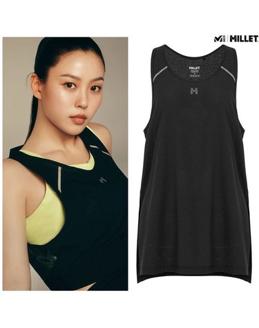 [갤러리아] [MILLET] 힙을 커버하는 기장 민소매 바디핏 라운드 넥 티 (MRUUT576)