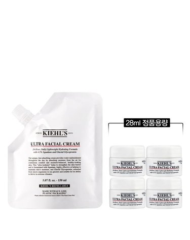 [갤러리아] [6] 키엘 수분 장벽 크림 리필 파우치 150ml 세트 (+28ml 정품용량)