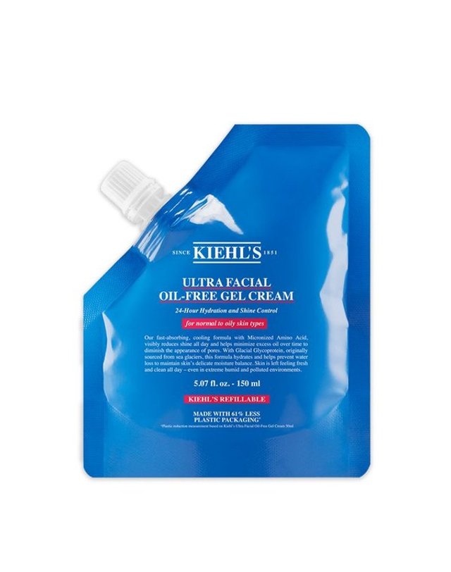 키엘 [갤러리아] 울트라 훼이셜 오일-프리 젤 크림 리필 파우치 150ml 착용컷