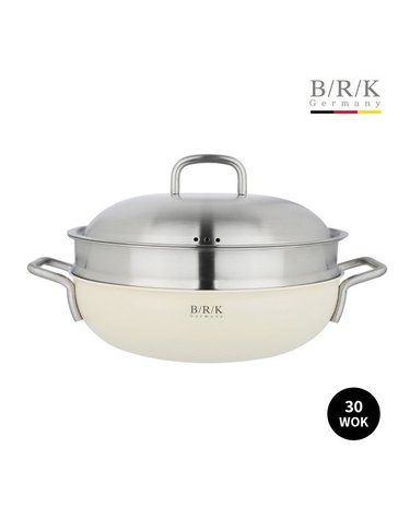 [갤러리아] [BRK] 노르딕 통5중 WOK 30cm 크림 화이트(스티머 포함)