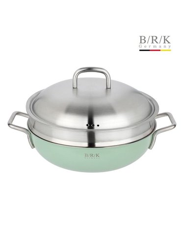 [갤러리아] [BRK] 노르딕 통5중 WOK 24cm 그린(스티머 포함)