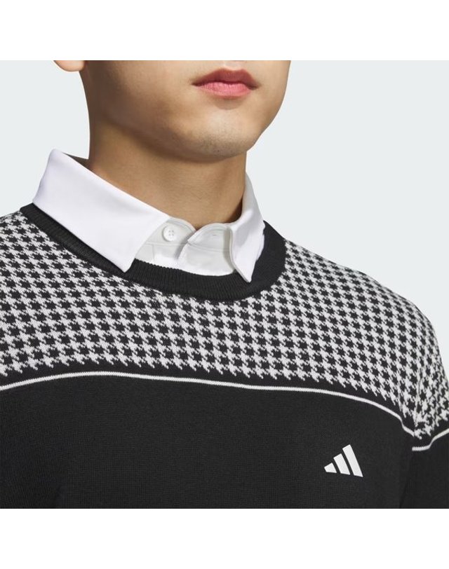 아디다스골프 [갤러리아] [아디다스 골프][남성]프라임니트 자카드 긴팔 크루넥 풀오버 스웨터[IK7300] 착용컷