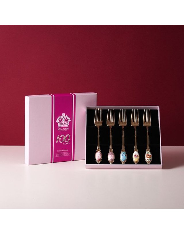 로얄 알버트 [갤러리아] 100주년 디저트 포크 16cm 5P 세트 (후기) 착용컷