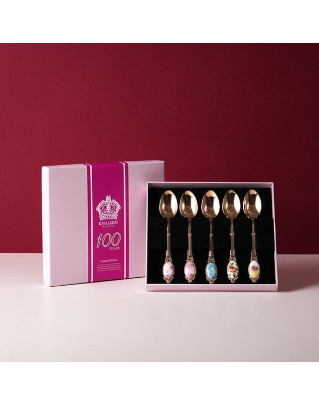 로얄 알버트 [갤러리아] 100주년 디저트 스푼 16cm 5P 세트 (후기) 착용컷