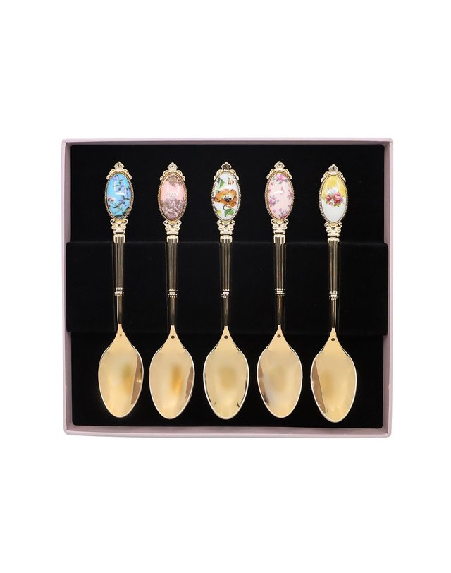 로얄 알버트 [갤러리아] 100주년 디저트 스푼 16cm 5P 세트 (후기) 착용컷