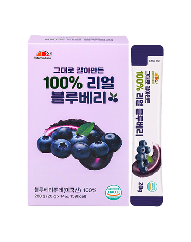 [갤러리아] [VB 24주년 백화점 입점] 100% 리얼 블루베리 퓨레 14포 1박스
