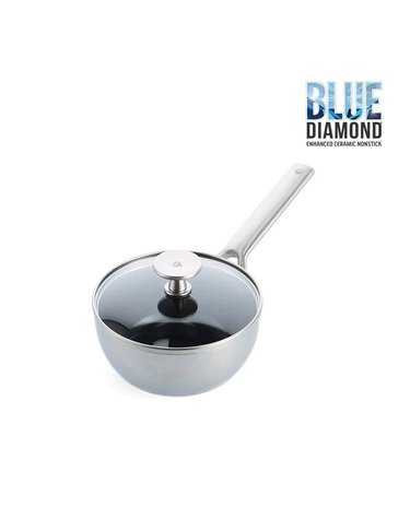 [갤러리아] [BLUE DIAMOND] 통3중 스텐 16cm 소스팬(유리뚜껑포함)
