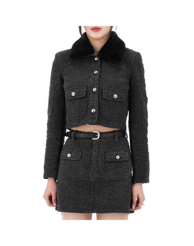 셀프포트레이트 셀프포트레이트 텍스처 데님 자켓 RS25820JGR GREY 착용컷