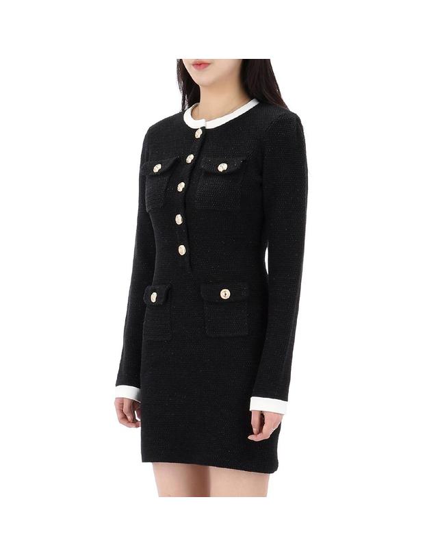 셀프포트레이트 셀프포트레이트 콘트라스트 카라 니트 미니 원피스 RS25034SB BLACK 착용컷