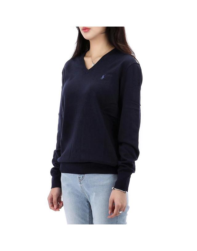 폴로 랄프로렌 폴로랄프로렌 포니 로고 브이넥 니트 710670789 004 착용컷