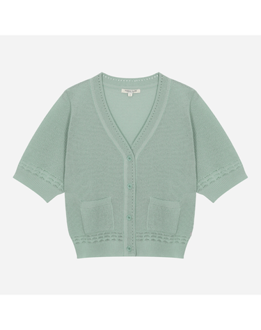 [갤러리아] [써스데이아일랜드]2025 S/S 브이넥 반소매 가디건 (T254MCD246W)