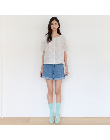 [갤러리아] [써스데이아일랜드]2026 S/S 플라워자수 풀오픈 블라우스(T264MBL231W)