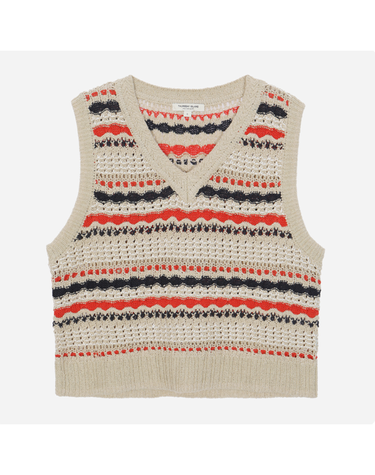 [갤러리아] [써스데이아일랜드]2026 S/S 브이넥 칼라 블록 니트 베스트 (T262MVT139W)