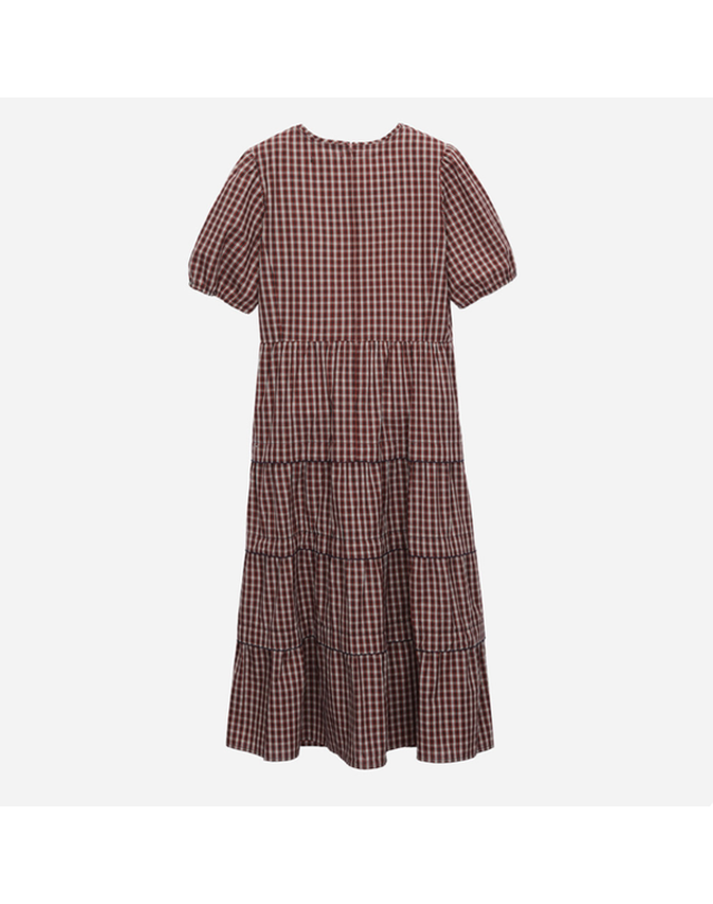 써스데이아일랜드 [갤러리아] [써스데이아일랜드] 2026 S/S 핀코드디테일 체크원피스 (T264MOP285W) 착용컷