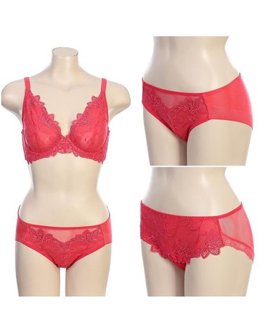 [갤러리아] G/비비안 꾸뛰르 패치자수 홑겹 브래지어 브라1 팬티2 세트(BR981A/A/P)COR