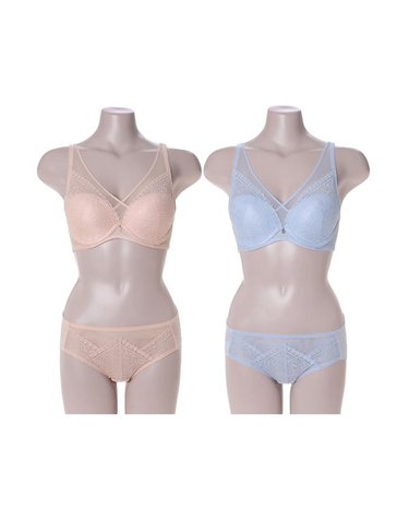 [갤러리아] [비비안]자가드레이스 크로스 풀커버 몰드브라 햄팬티세트 BR982A/BP982AP/2C
