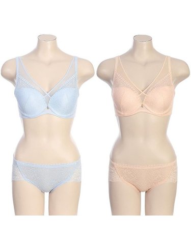[갤러리아] G/비비안 가슴상변 들뜸없는 크로스 풀커버 브래지어 레이스팬티 2종세트(BR982A/A)