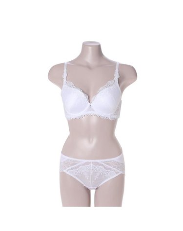 [갤러리아] [비비안]화이트 패치자수 푸쉬업 브라 레이스팬티세트 BR0820A/BP0820A/WH