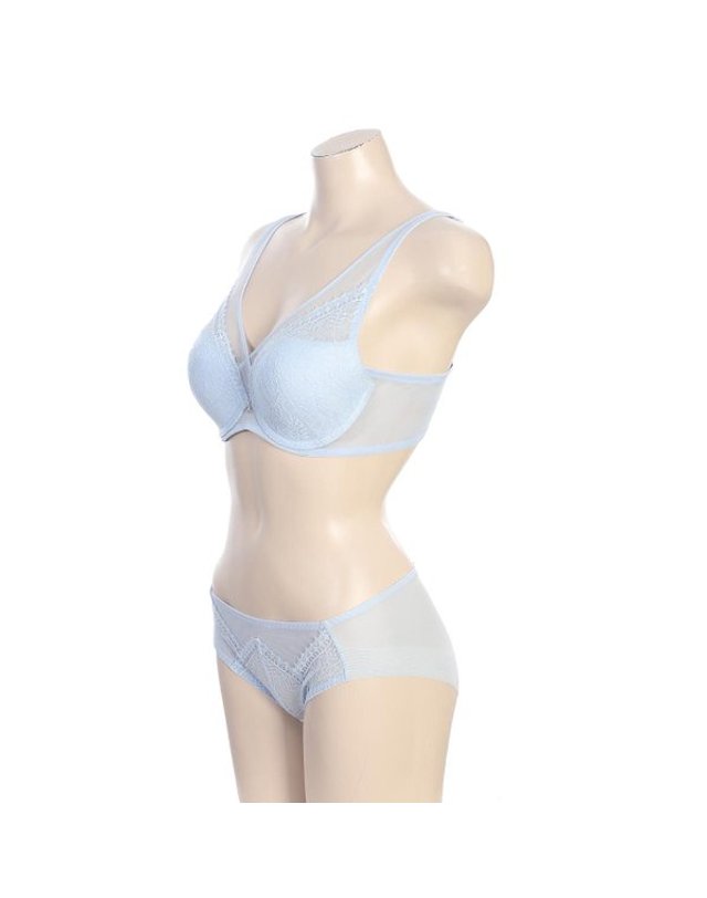 비비안 [갤러리아] G/비비안 가슴 상변 들뜸없는 크로스 풀커버 브래지어 헴팬티2종택1(BR982A/AP) 착용컷