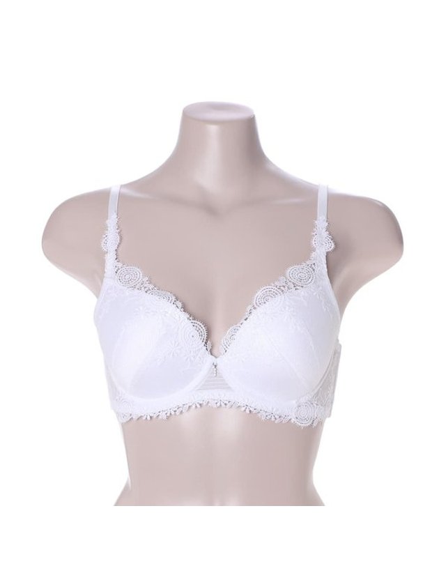 비비안 [갤러리아] [비비안]화이트 패치자수 푸쉬업 브라 레이스팬티세트 BR0820A/BP0820A/WH 착용컷