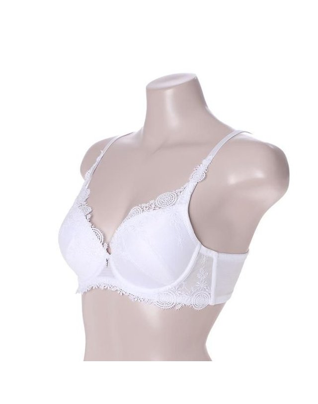 비비안 [갤러리아] [비비안]화이트 패치자수 푸쉬업 브라 레이스팬티세트 BR0820A/BP0820A/WH 착용컷