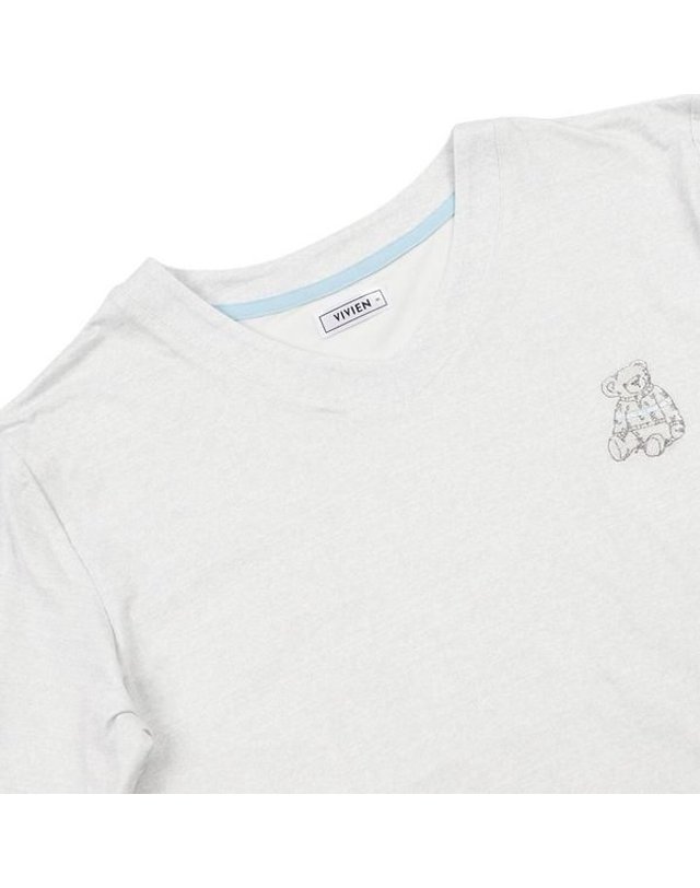 비비안 [갤러리아] [비비안]사랑스런 곰돌이포인트 폴리기모 실내복 남성상의 EZ2989/LGRY 착용컷