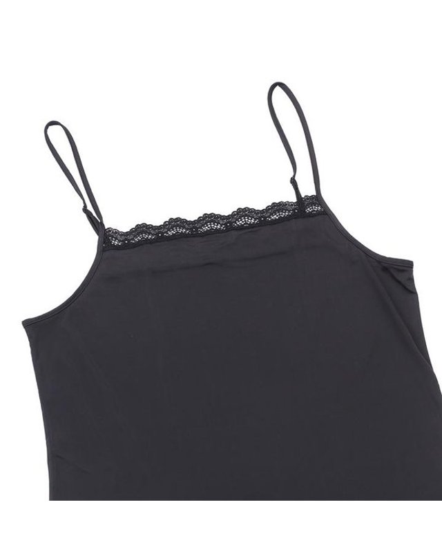 비비안 [갤러리아] [비비안]실크처럼 하늘하늘한 베가스무스 레이스 끈 여성슬립 FS5560/BK 착용컷