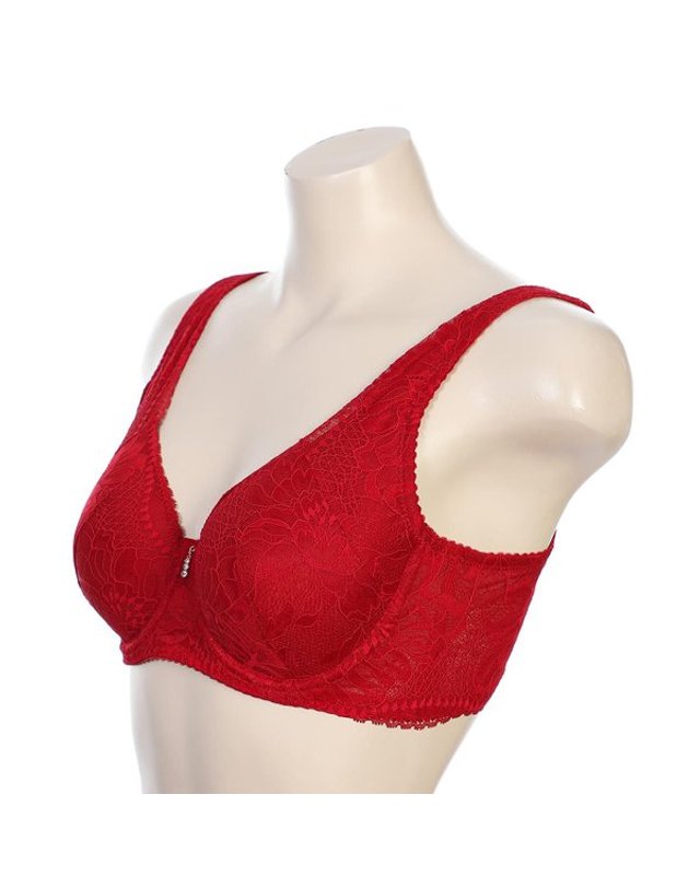 비비안 [갤러리아] G/비비안 BBM 자가드 레이스 풀컵 보정 브래지어D-F컵(BR3526Q)RED 착용컷