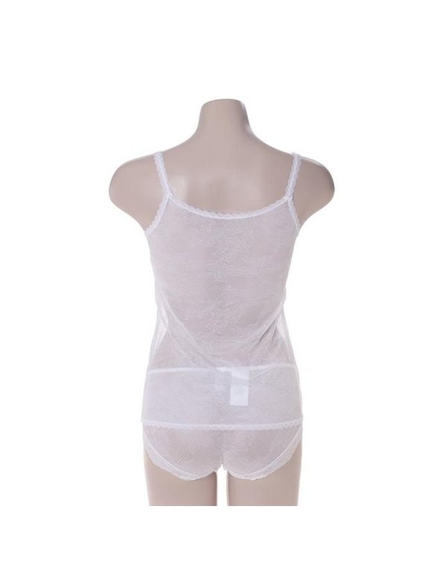 비비안 [갤러리아] [비비안]올오버레이스 여성런닝 RU7386/WH 착용컷