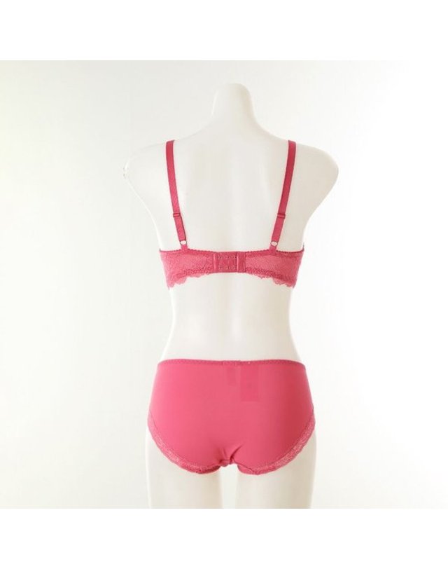 와코루 [갤러리아] [여]플라워 자수 튤레이스 패드브라 레이스팬티세트 C컵(DBR0467C DPT0467A) 착용컷