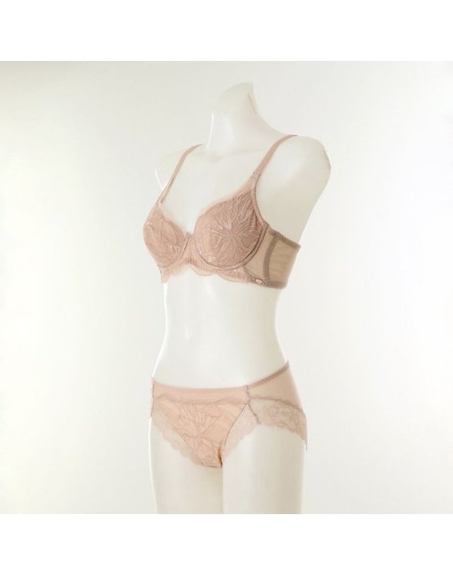 와코루 [갤러리아] [여]퍼펙트핏 세미보정 풀컵브라 레이스팬티세트 A컵(WBRP021A WPTP021A) 착용컷
