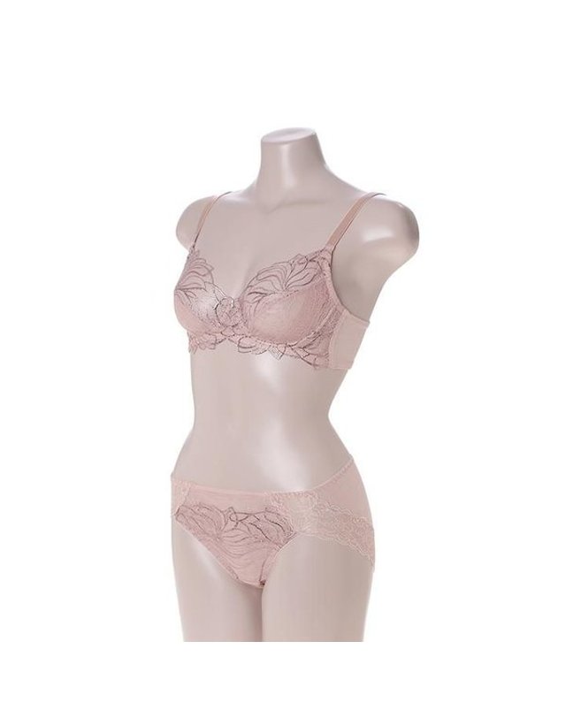 와코루 [갤러리아] 와코루[C컵]살루트 블링블링호일프린트랏셀 홑겹브라+팬티[DBR0465C DPTA/GR] 착용컷