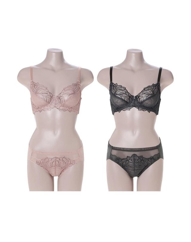 와코루 [갤러리아] 와코루[C컵]살루트 블링블링호일프린트랏셀 홑겹브라+햄팬티[DBR0465C DPTH/SK] 착용컷