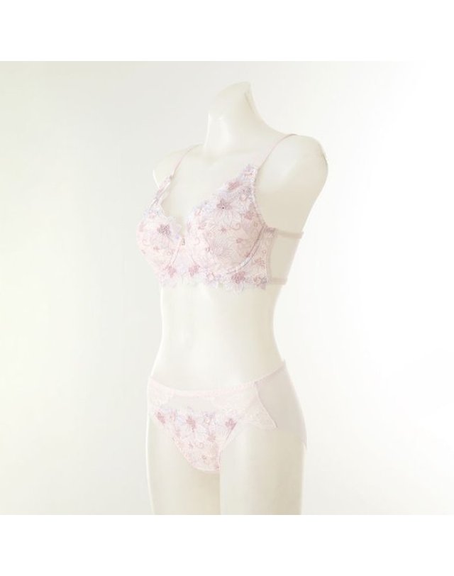 와코루 [갤러리아] [여]은은한 자수레이스 감각 보정브라 헴팬티세트 B컵(DBR0466B DPT0466H) 착용컷