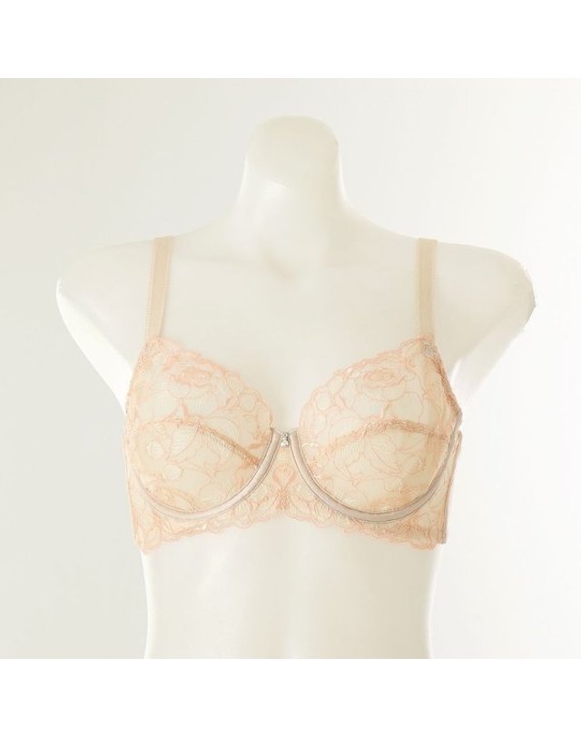와코루 [갤러리아] C컵 살루트 여리여리 투톤 플라워 엔젤망 홑겹브라(DBR0469C SK) 착용컷