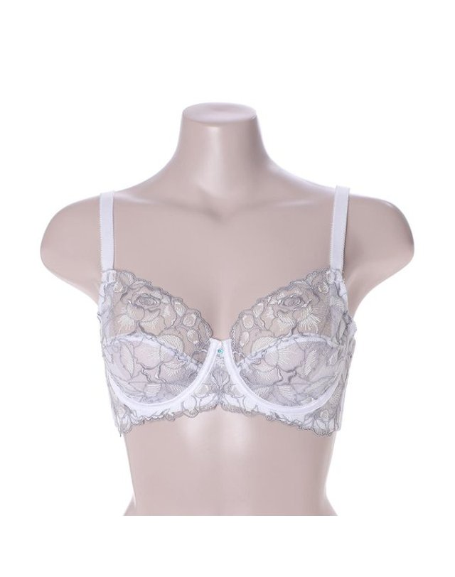 와코루 [갤러리아] 와코루[D컵]살루트 엔젤망 플라워 자수 와이어 홑겹브라 [DBR0469D/NB] 착용컷