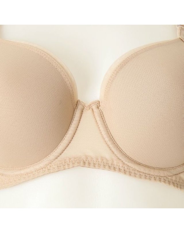 와코루 [갤러리아] [여]가볍고 심플한 컵 사이드 스트레치 보정 몰드브라 EF컵 (WBRP029EF) 착용컷