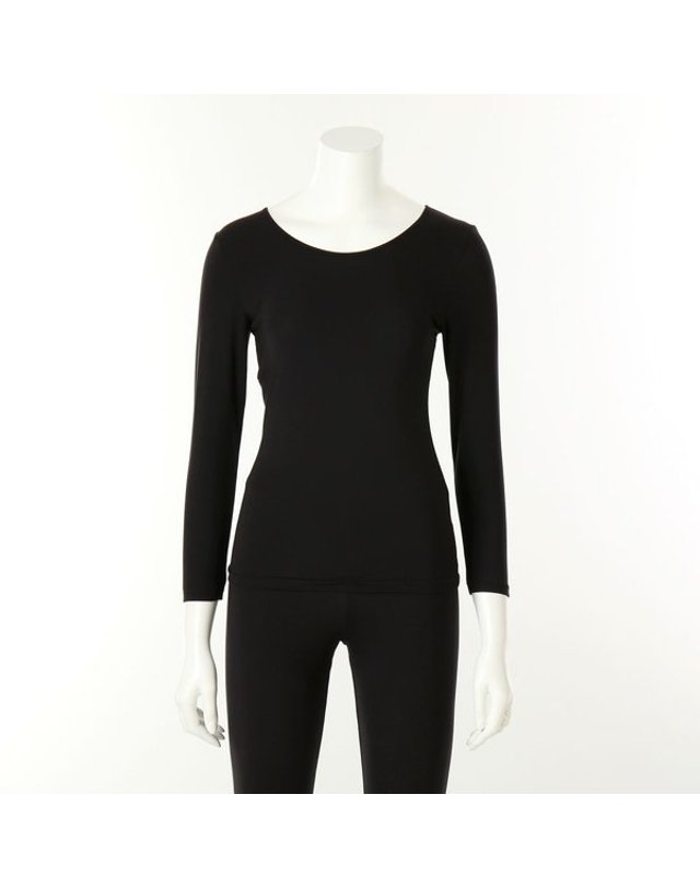 와코루 [갤러리아] 여)마이크로 모달100수 9부 데일리 상/하 내의 세트(WLG4920C/4920L BK) 착용컷