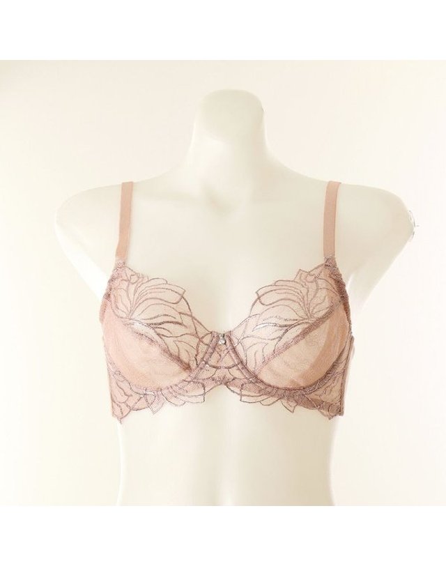 와코루 [갤러리아] B컵 블링블링한 호일프린트 랏셀그라운드자수 살루트 홑겹브라(DBR0465B SK) 착용컷