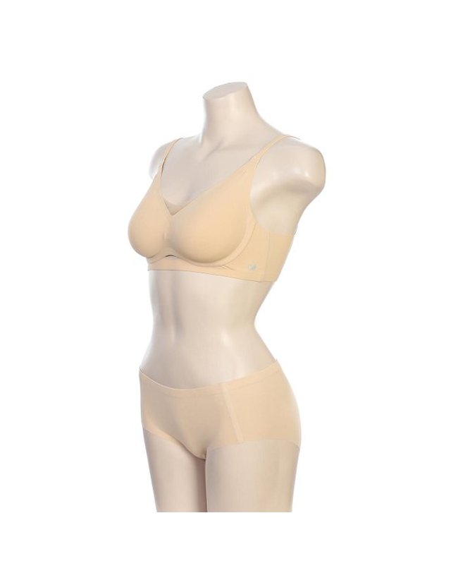 와코루 [갤러리아] 노와이어 무봉제 프리컷 심리스브라&팬티세트(WGB2410 OB/WPTS010 SK) 착용컷