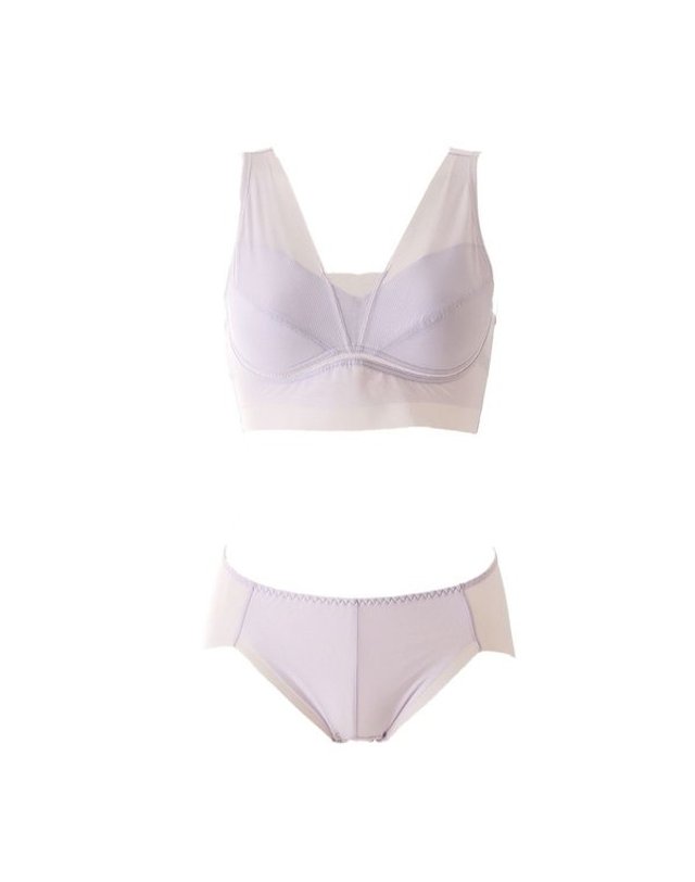 와코루 [갤러리아] 하늘하늘 경량 브라렛&햄팬티4P세트(WLGX102R/WLGX102T GV/SK ) 착용컷