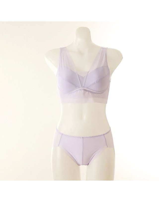 와코루 [갤러리아] 하늘하늘 경량 브라렛&햄팬티4P세트(WLGX102R/WLGX102T GV/SK ) 착용컷