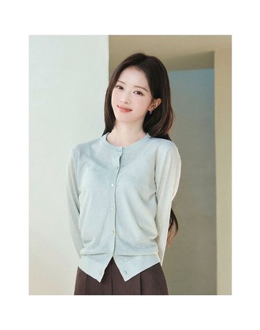 [갤러리아] 26년 여름 노정의 여성 린넨 블랜드 크루넥 가디건(05356525)