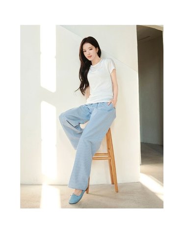 [갤러리아] 26년 여름 여성 [노정의] 시어서커 바지 와이드 풀밴딩 팬츠(05416593)