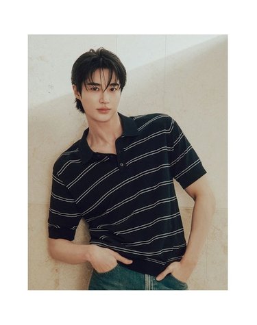 [갤러리아] NEW 여름 남자 [변우석] 레귤러핏 반팔 카라 니트 스웨터(055531)