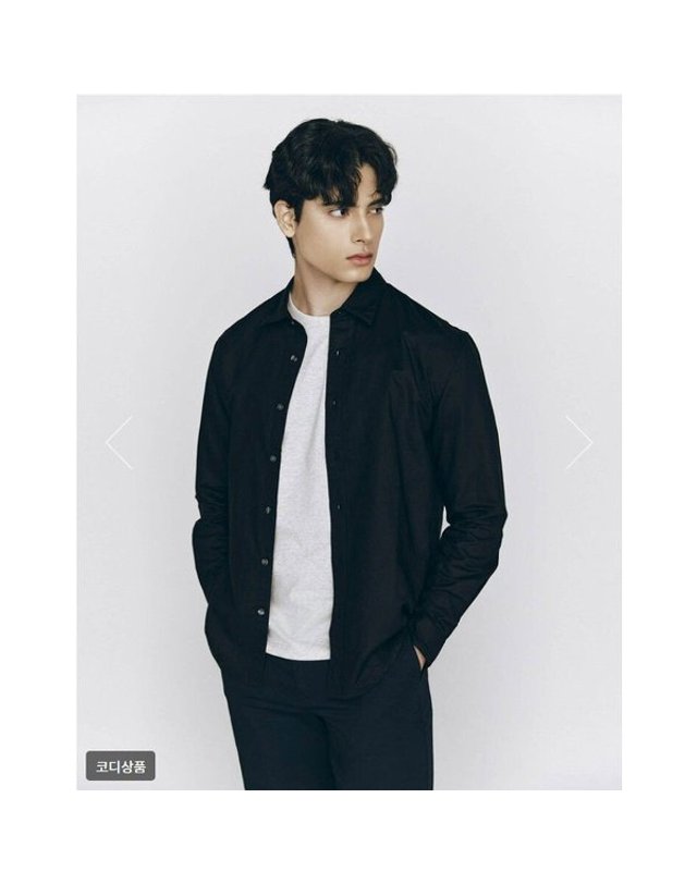지오다노 [갤러리아] 남자 코튼 린넨 셔츠 ,여름셔츠(01045505) 착용컷