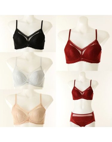 [갤러리아] 애쉬 메모리 부유방 커버UP 브라 EF컵+배팬티 4종택1 VBR9001EF+VPTC