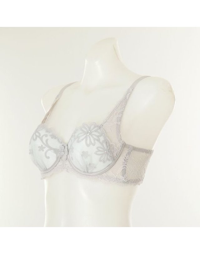 비너스 [갤러리아] [여]우아한 자카드레이스 오르화 아플리케 컴포트엣지브라 AB컵 (OBR5975AB) 착용컷