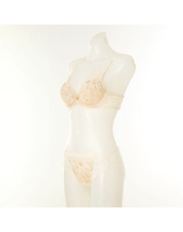비너스 [갤러리아] [여]릴리패턴 화려한감각 블랙라벨브라레이스팬티세트 B컵 (VBRB502B VPB502S) 착용컷