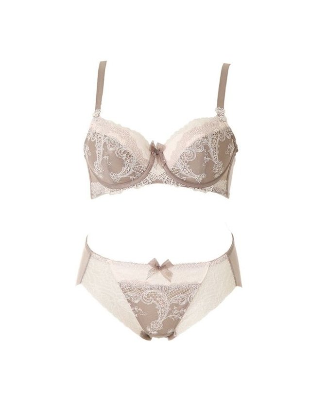 [갤러리아] 오르화 크리미 브라운 풀컵 브라AB컵+헴팬티 세트 OBR5917AB+OPTH